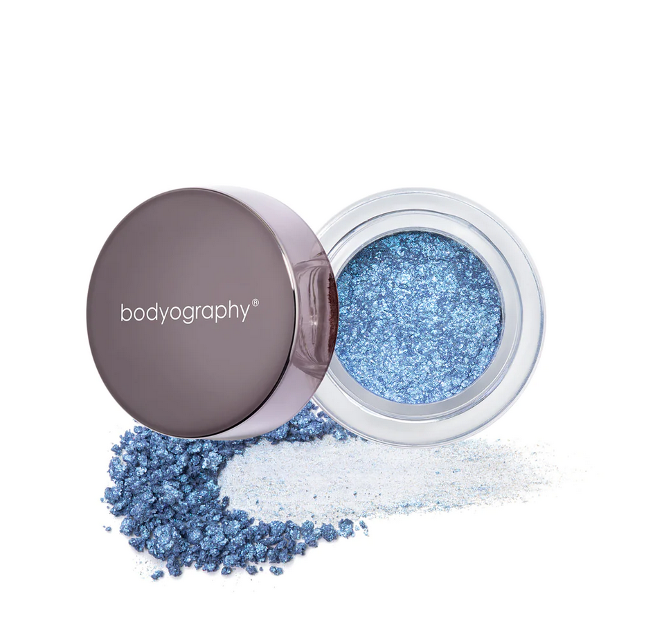 Glitter Pigment bodyography, Blue Morpho, www.makeupcoach.com